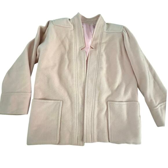 Vintage Jaywein New York Pink Long Sleeve Wool Blend Open Front Coat union made - Picture 1 of 12